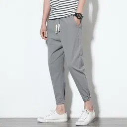 btmz Pack of 2 Men Solid Blue, Grey Track Pants image 4