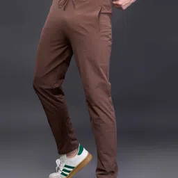 maxzone Men Solid Brown Track Pants image 3