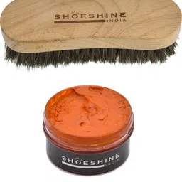 SHOESHINE Dark Tan shoe Cream with Horse hair (Black) shoe Brush Shoe Care Kit-picture-17
