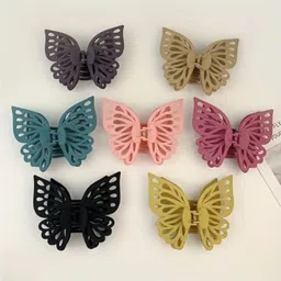 freebies Trendy Korean Butterfly Hair Clip for Women & Girls | Big Claw Clip (Pack of 3) Hair Claw image 1