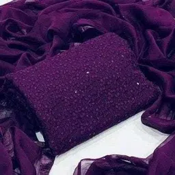 Unstitched Georgette Salwar Suit Material Embroidered-image-3