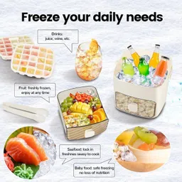 tifara beauty Double Layer Ice Box with Lid & Handle | Ice Cube Tray | Large Ice Maker Ice Box image 2