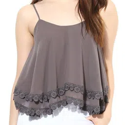 harpa Casual Sleeveless Embroidered Women Grey Top-picture-10