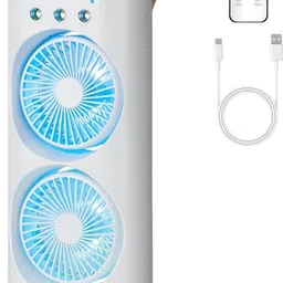 Radhe Double Ended Spray Fan Desk Fan with Mist Office and home zx18 Neck Fan Bladeless Usb Cooler 149 USB Air Cooler-picture-31