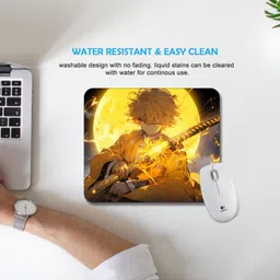 Ourrble Mouse Mat for Zenitsu Mouse pad with Anti-Slip Rubber Base & Smooth Control Non Slip Base Mousepad image 3