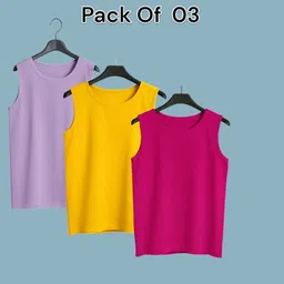 Pack of 3 Lavenir Solid Print Combo Polyster Sando For Men Men Vest-picture-22