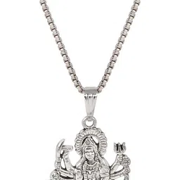 czardonic Kaali Mata Durga Sherawali religious necklace chain Silver Stainless Steel Locket-picture-27