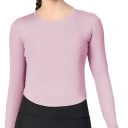 sk store Women Solid Round Neck Reversible Polyester Pink T-Shirt image 3