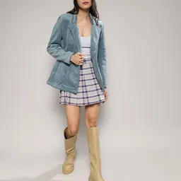 campus sutra Women Solid Single Breasted Casual Blazer image 4