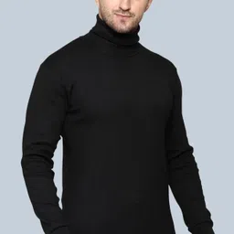 frekman Men Woven Turtle Neck Black Sweater image 3