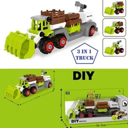 manaki enterprise DIY Plastic Toy Vehicles Set | Assembly Toy Farm Truck Construction Set image 3