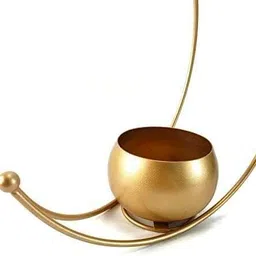 radhikaart Metal Vase with Gold Finish - Table Decorative Flower Pot Iron Vase image 3