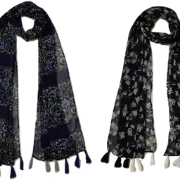 stylestory Printed Chiffon Women Multicolor Scarf, Stole, Fancy Scarf-picture-19
