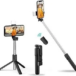 LOPAZ R1S Bluetooth Extendable and Portable Selfie Stick and Stand With Wireless Remote and 2 Level Fill Light Single Gimbal for Camera, Mobile image 4