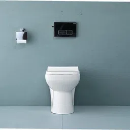 joyo cera Floor Mounted Commode With Soft Close Seat Cover, Ceramic Floor Mounted European Water Closet/Western Toilet Commode/EWC With Slim Hydraulic Soft Close Seat Cover 54cm x 35cm x 41cm - White (S Trap) Western Commode image 2