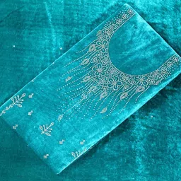 ist velvet Unstitched Velvet Salwar Suit Material Embellished image 1