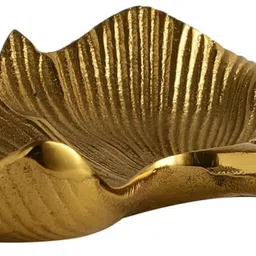 dream craft international Best Design Golden serving tray leaf bowl/Metal Trinket Dish Leaf shaped bowl Aluminium Decorative Platter image 4