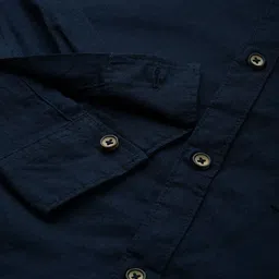 the indian garage co. Men Regular Fit Solid Spread Collar Casual Shirt image 3