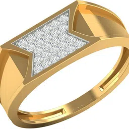 KISNA Diamond & Gold Ring for Men 14kt Diamond Yellow Gold ring-image-48