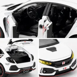 pezyox 1/32 for Honda Civic Type-R Pull Back Toy Car with Light and Sound for kids image 2