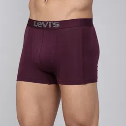 levi's Pack of 2 Contoured Double Pouch, Tag Free Comfort & Smartskin Technology Style# 018 Neo Solid Men Trunk image 3
