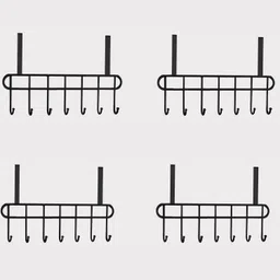 evanex Stainless Steel Over Door Hook Rack with 7 Hooks for Clothes (Pack of 4) 9.45 inch 28 Bar Towel Rod-picture-10