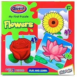 janta Skoodle Quest My First Puzzle Set – Educational Flower Puzzles for Toddlers 3+ Model Building Kit image 1
