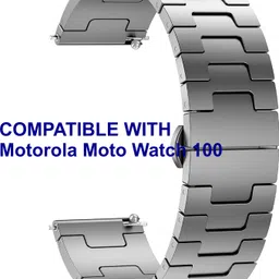 ACM WSM37Y20GY2325 Watch Strap Metal Steel 20mm for Motorola Moto Watch 100 Smartwatch Grey Smart Watch Strap-image-0
