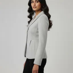 warmlay Polyester Blend with Suede/Velvet Finish Solid Coat For Women image 3