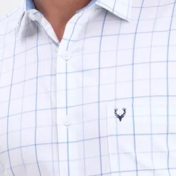 allen solly Men Comfort Fit Fit Checkered Spread Collar Formal Shirt image 5