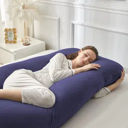 jaipurlinen "Enjoy full-body comfort and support for a more peaceful pregnancy journey." Microfibre Solid Pregnancy Pillow Pack of 1 image 3