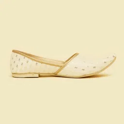 Manyavar Charming Cream Juti for Men Jutis For Men image 4