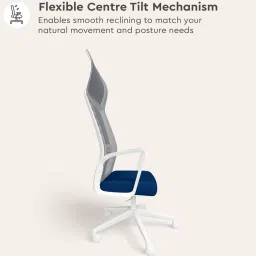 godrej interio Vurv Mesh Ergonomic Chair in Royal Blue Finish image 5