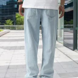 often trend Men Loose Fit Mid Rise Black Jeans image 4