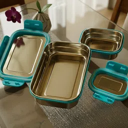 velora Stainless Steel Insulated Lunchbox/Tiffin set for School/Collage/Office/Picnic 2 Containers Lunch Box image 1