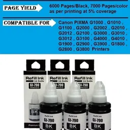 canoff GI-790 Black Ink Bottle (135ml) For PIXMA G1000,G1010,G2000,G2010,G3000 Printer Black Ink Bottle image 3