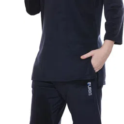 urbe Women Top & Pyjama Set Dark Blue Solid image 3