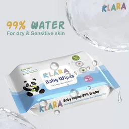 klara 99%Pure Water Baby Wipes with Aloe Vera,Rash-Free(72 Wipes Each Pack,Pack of 8) image 2