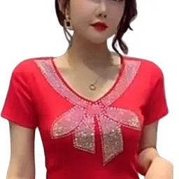 dossier's Casual Regular Sleeves Solid Women Red Top-picture-11