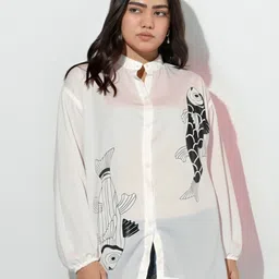 perfect productions Women Regular Fit Printed Mandarin Collar Casual Shirt-picture-18