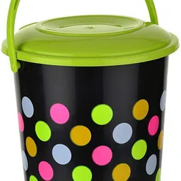 randal New Plastic Colorful Printed ( 12 L ) - Green Plastic Dustbin-picture-24