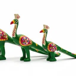 magneto PEACOCK GREEN Decorative Showpiece - 8 cm image 1