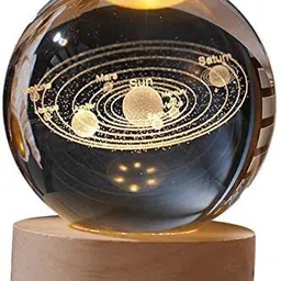 sokt Galaxy Crystal Ball Night Lamp | Night Light | 3D Galaxy | Solar System | Planet Table Lamp image 1