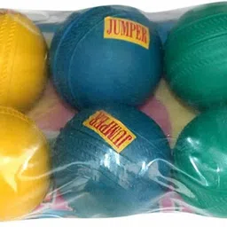 vibco Jumper HIGH QUALITY BEST Cricket Rubber Jumper Ball (Pack of 10, Multicolor) Cricket Rubber Ball image 1