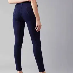 nayra fashion Women Skinny Mid Rise Dark Blue Jeans image 2