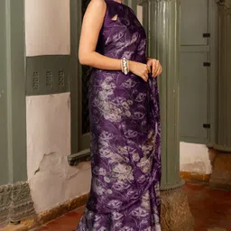 mirchi fashion Printed, Floral Print Daily Wear Chiffon, Georgette Saree image 3