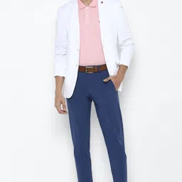 allen solly Men Solid Polo Neck Polycotton Pink T-Shirt image 5