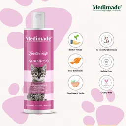medimade Cat Shampoo Aloe Vera and Vitamin E Anti-parasitic, Anti-microbial, Anti-itching, Flea and Tick, Conditioning Aloe Vera and Vitamin E Cat Shampoo image 4