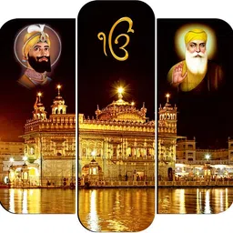 sikh guru golden temple painting photo frame wall hanging home decor FGA 013 Digital Reprint 30 inch x 18 inch Painting-image-1