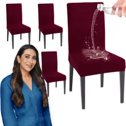 hokipo Polyester 4 Seater Chair Plain Cover-picture-25